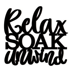 NWT Relax, Soak, Unwind Bathroom Wooden Decor